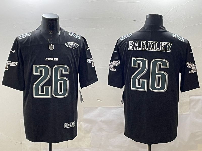 Men Philadelphia Eagles #26 Barkley Black 2025 Nike Vapor Limited NFL Jersey style 6